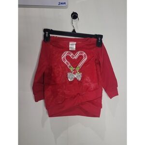 Toddler Girls Nannette Kids Red Christmas/Holiday Sweater, candy cane, size 3T‎